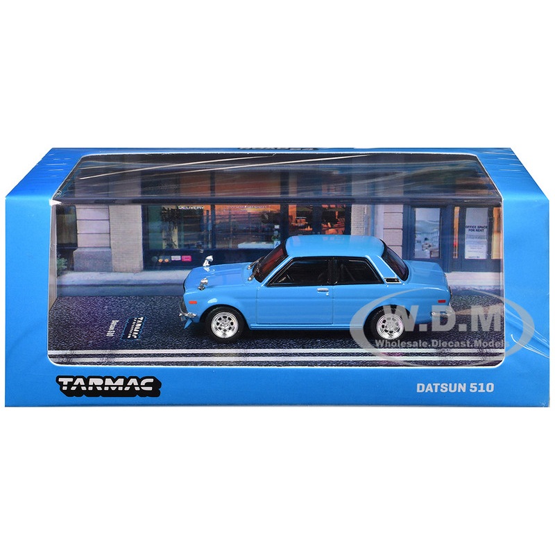 Datsun 510 Light Blue Road64 Series 1/64 Diecast Model Car by Tarmac Works