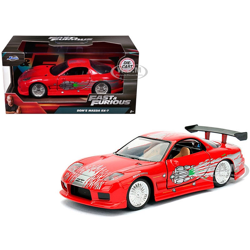 Dom's Mazda RX-7 Red with Graphics Fast & Furious Movie 1/32 Diecast Model Car by Jada