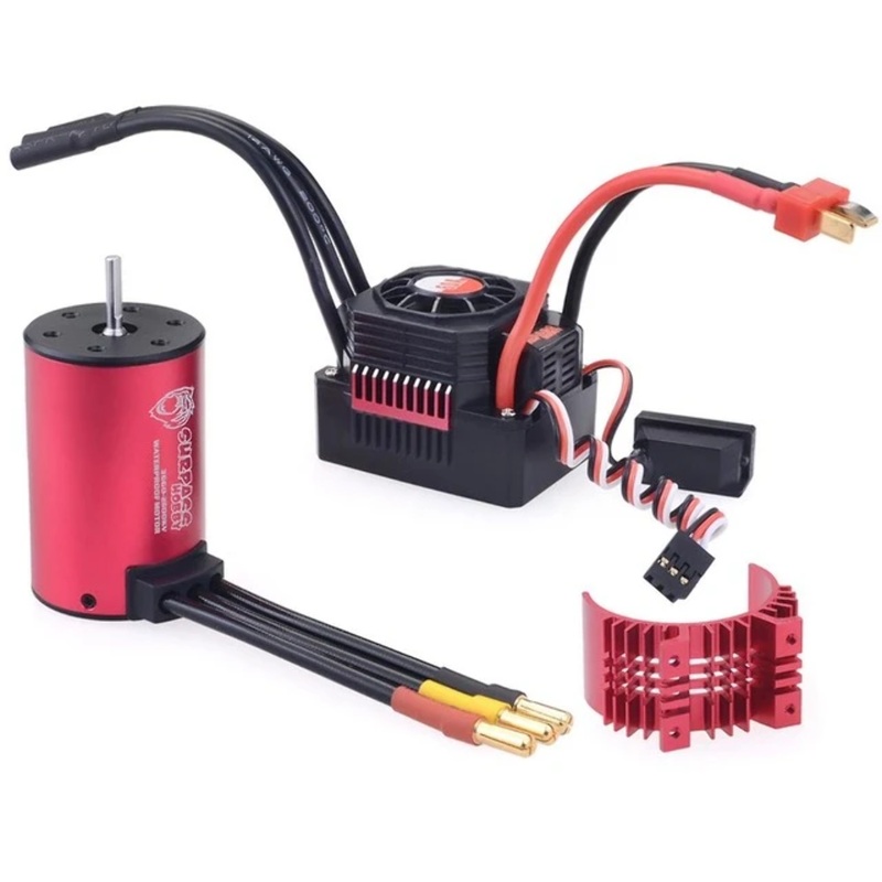 SURPASS HOBBY KK WATERPROOF 3660 BRUSHLESS MOTOR WITH 60A ESC COMBO + RED HEATSINK 2600KV