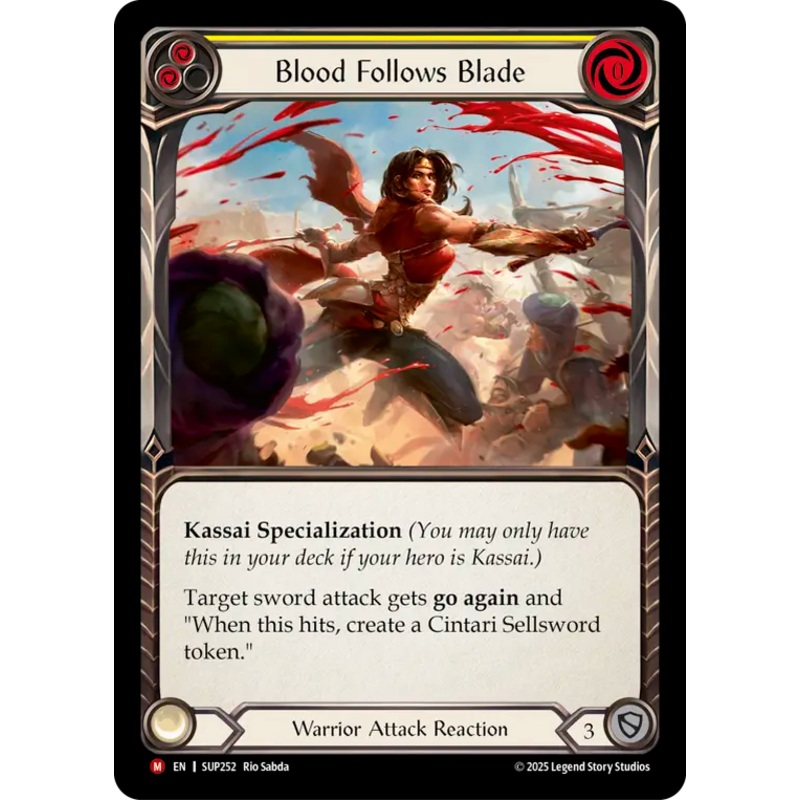 Blood Follows Blade (Yellow) [SUP252] (Super Slam)  Rainbow Foil