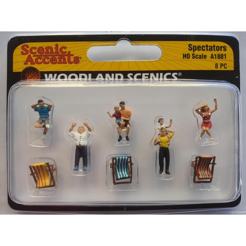 Scenic Accents A1881 Spectators (8 pieces - 5 figurines and 3 chairs) painted