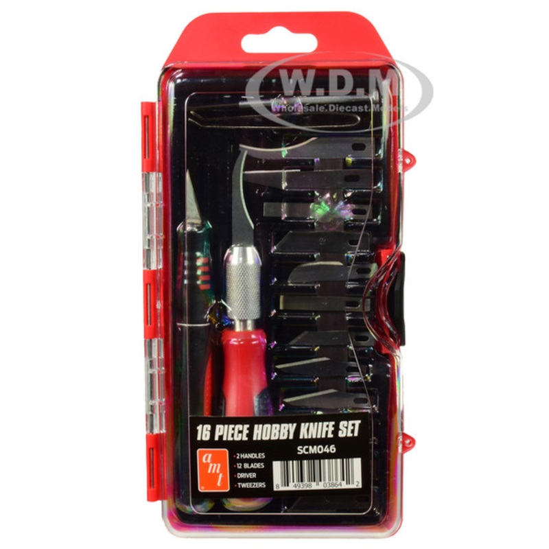 16 Piece Hobby Knife Set (Skill 3) for Model Kits by AMT