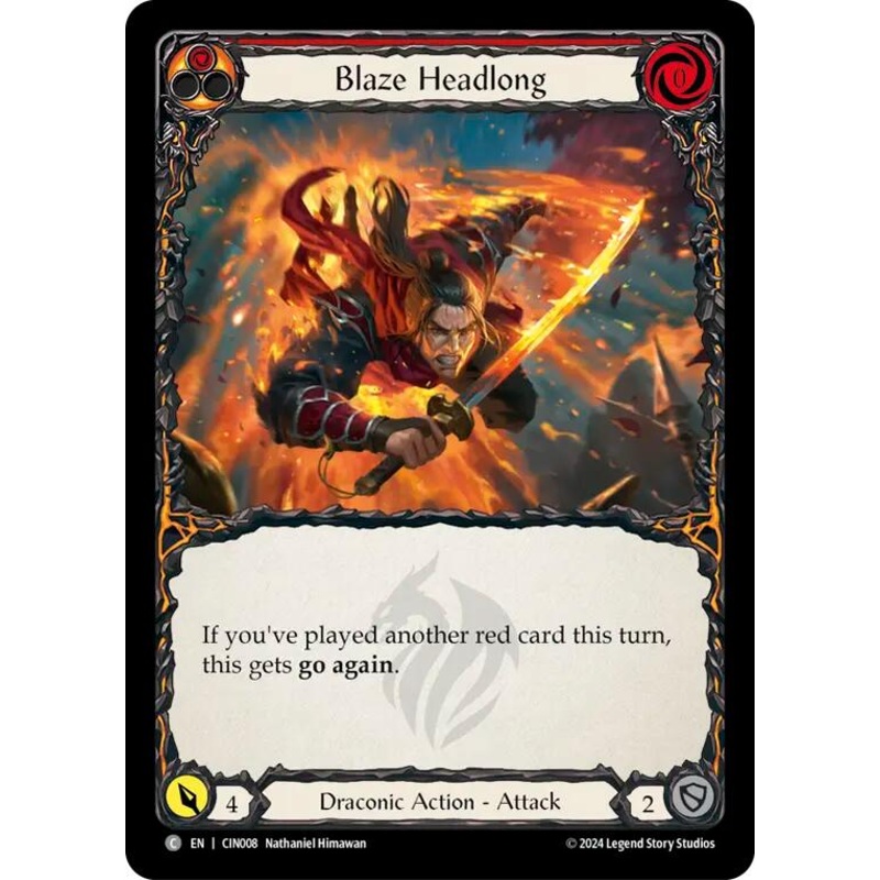 Blaze Headlong (Red) [CIN008] (The Hunted Cindra Blitz Deck)