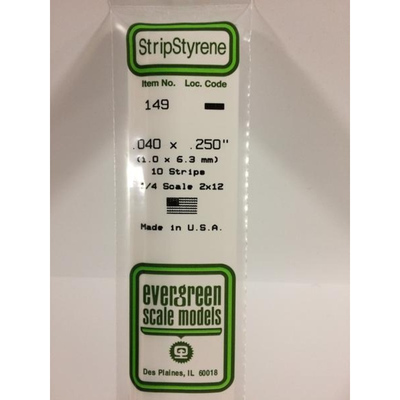 Evergreen 149 - 1.0 x 6.3mm Strips