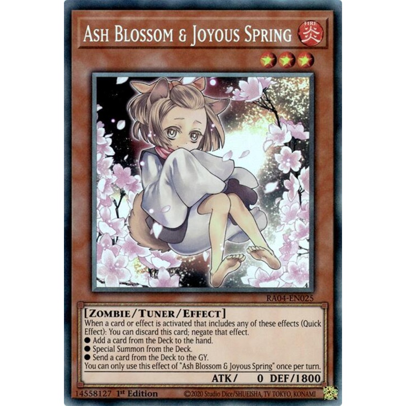 Ash Blossom & Joyous Spring (Alternate Art) [RA04-EN025] Prismatic Collector's Rare