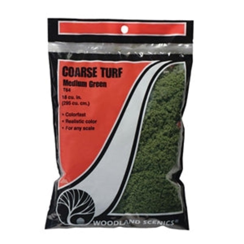 Woodland Scenics Medium Green Coarse Turf Bag WT64