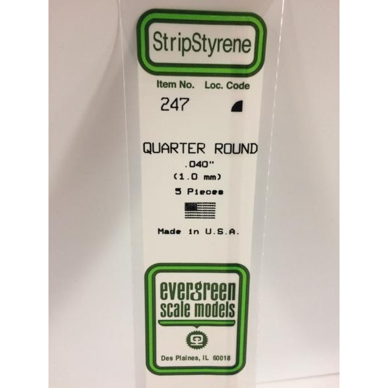 Evergreen 247 - 1.0mm Quarter Round