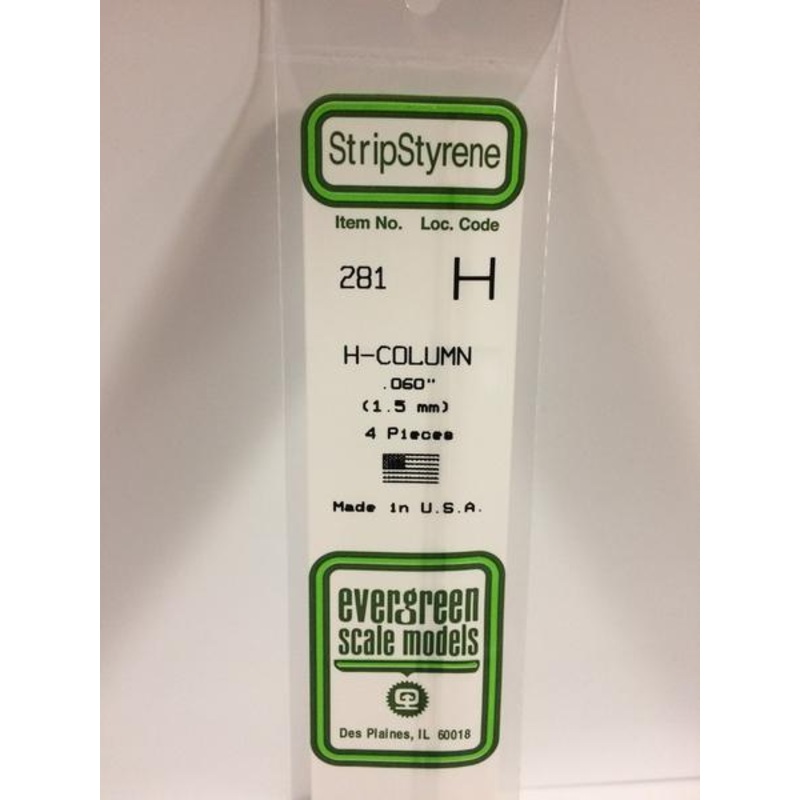 Evergreen 281 - 1.5mm H-Column