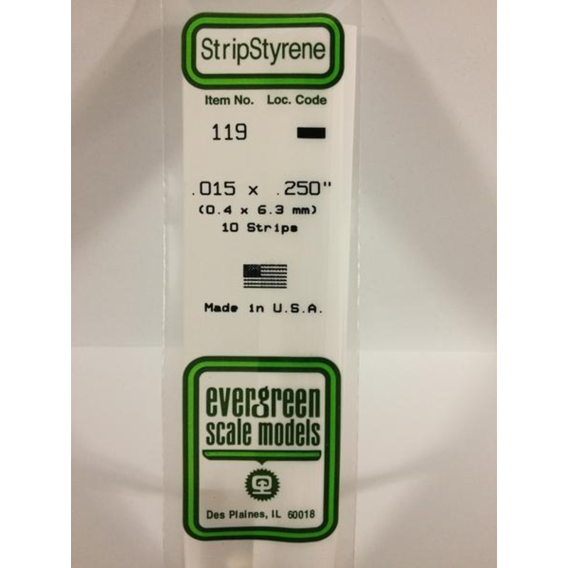 Evergreen 115 - 0.38 x 2.5mm Strips