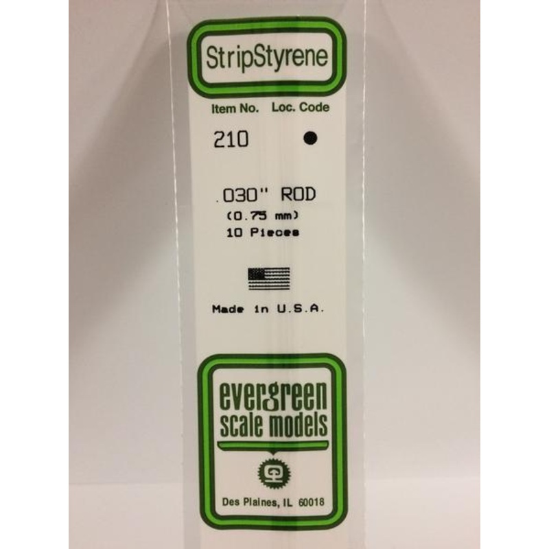 Evergreen 210 - 0.75mm Rod