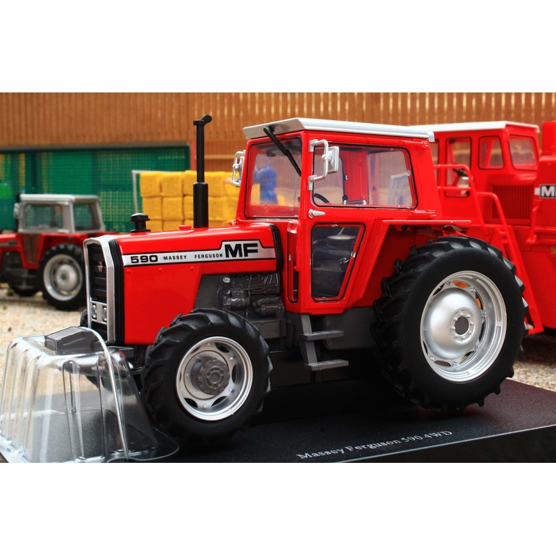 UH6764 Universal Hobbies 1:32 Scale Massey Ferguson 590 4WD Tractor with wide rear tyres Red Cab version