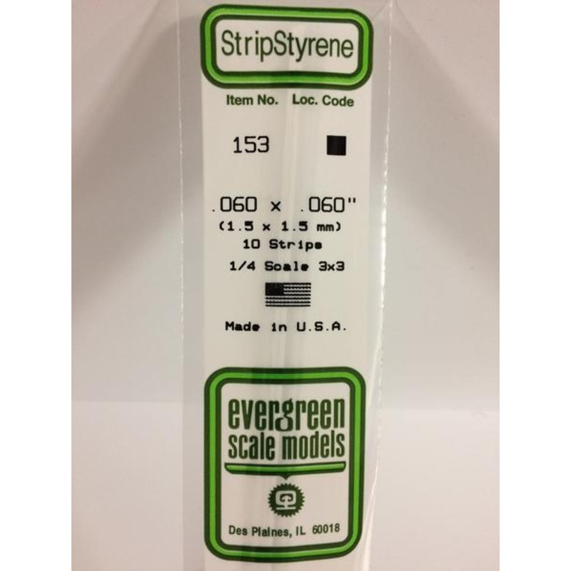 Evergreen 153 - 1.5 x 1.5mm Strips