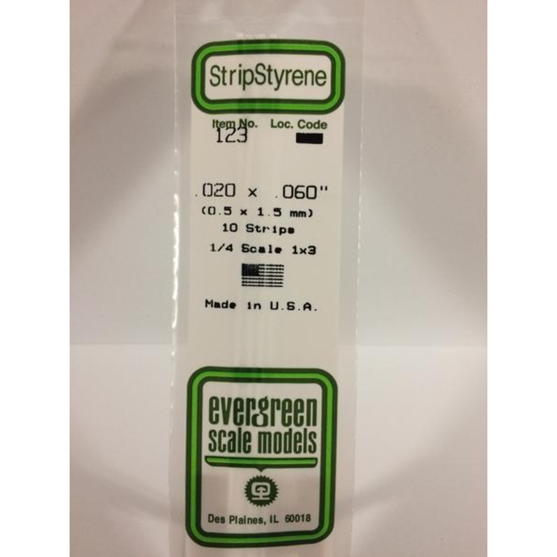 Evergreen 123 - 0.5 x 1.5mm Strips