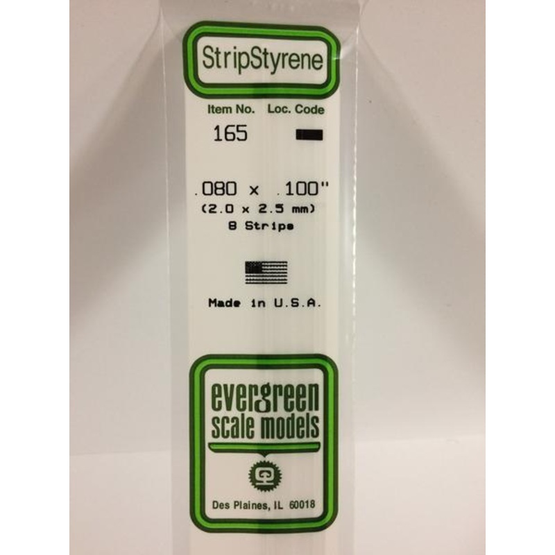 Evergreen 165 - 2.0 x 2.5mm Strips