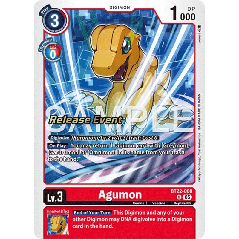 Agumon [BT22-008] [Cyber Eden Release Event Cards]