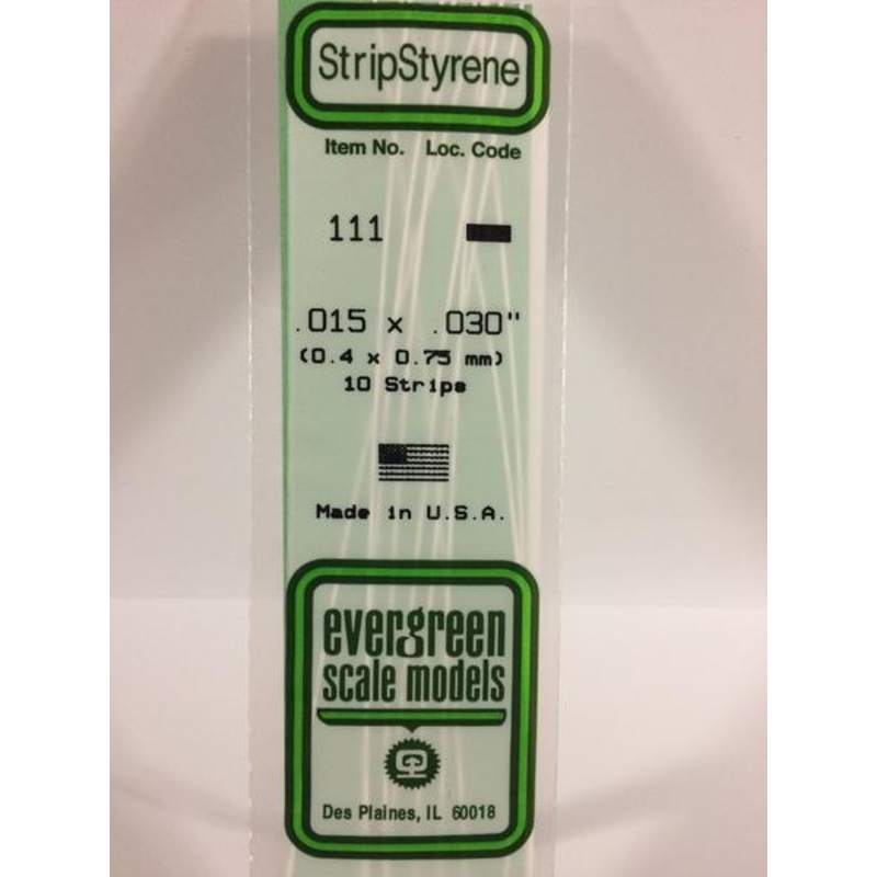 Evergreen 111 - 0.38 x 0.75mm Strips