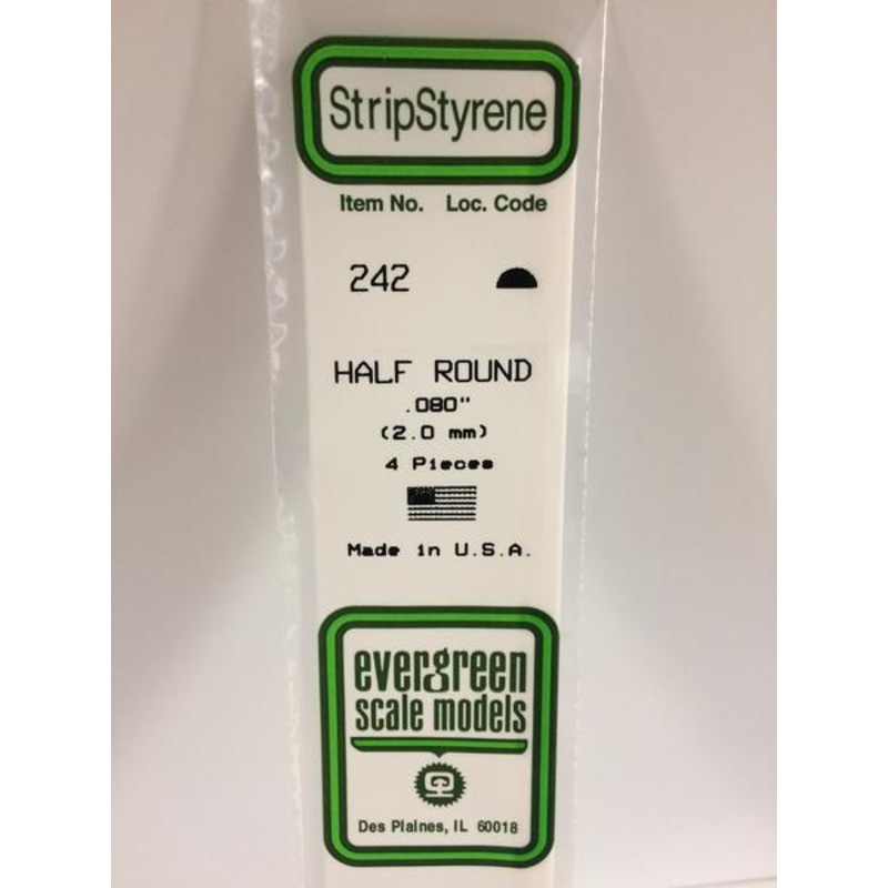Evergreen 242 - 2.0mm Half Round