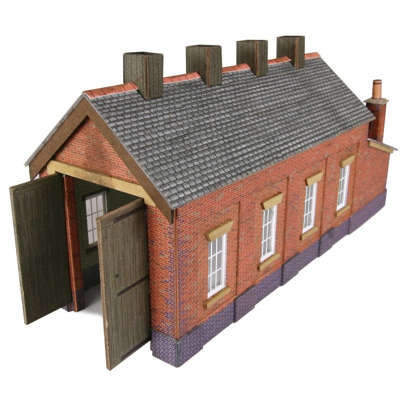 Metcalfe PN931 N Gauge Single Track Engine Shed (Red Brick)