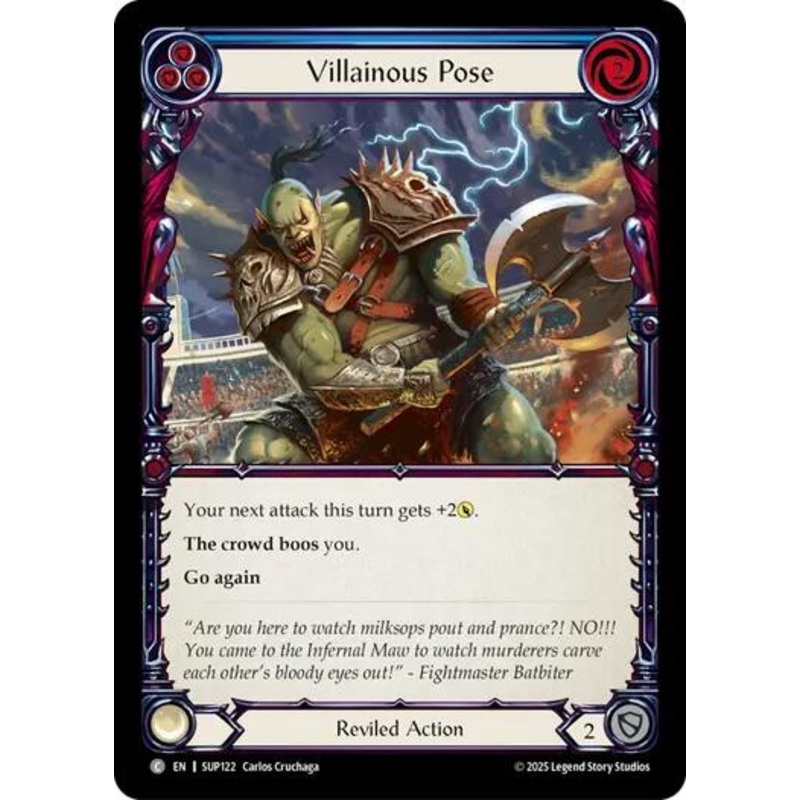 Villainous Pose (Blue) [SUP122] (Super Slam)  Rainbow Foil