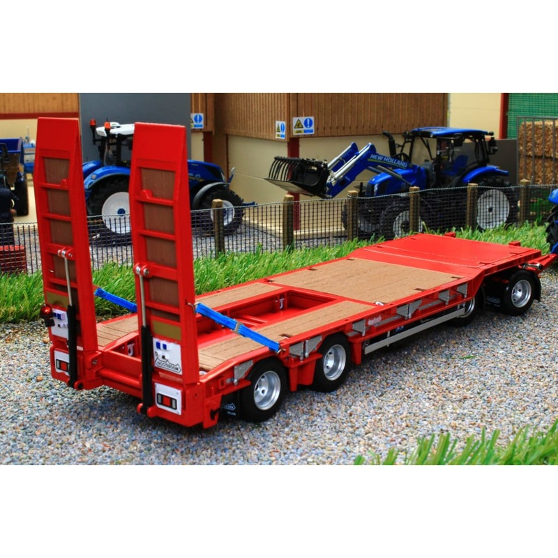 AT3200139 AT COLLECTIONS NOOTEBOOM ASDV-40-22 4 AXLE DRAWBAR LOW LOADER TRAILER WITH RAMPS (Red)