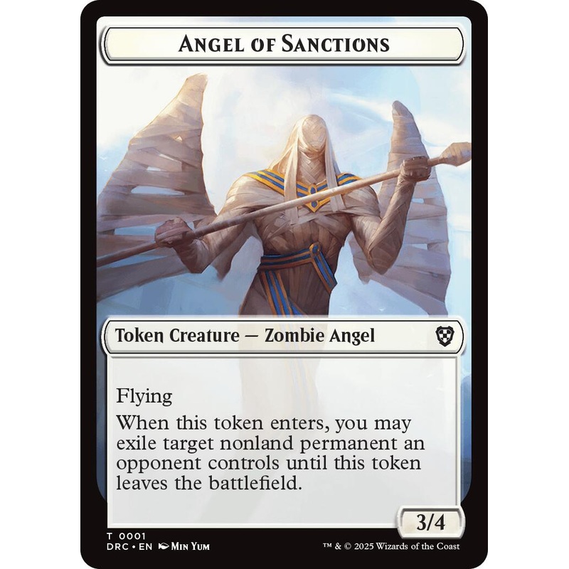 Angel of Sanctions // Zombie (0003) Double-Sided Token [Aetherdrift Commander Tokens]