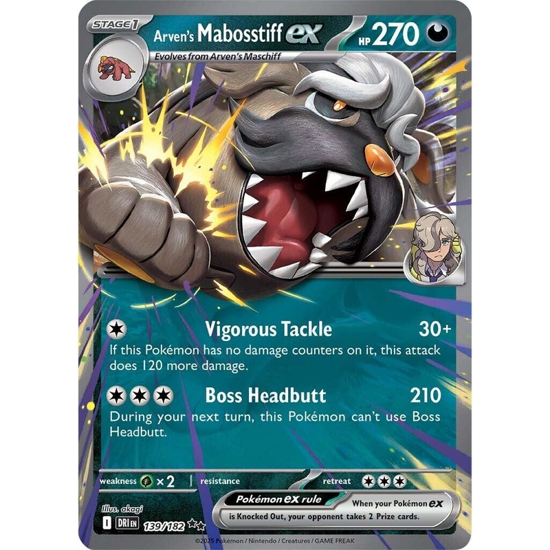 Arven's Mabosstiff ex (139/182) [Scarlet & Violet: Destined Rivals]