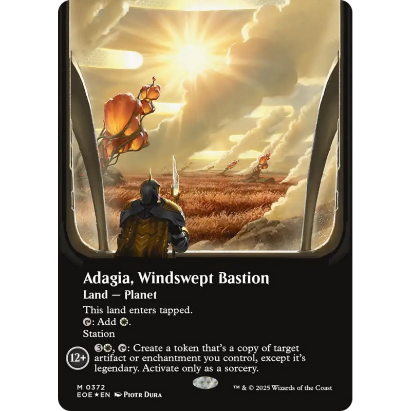 Adagia, Windswept Bastion (Borderless) (Galaxy Foil) [Edge of Eternities]