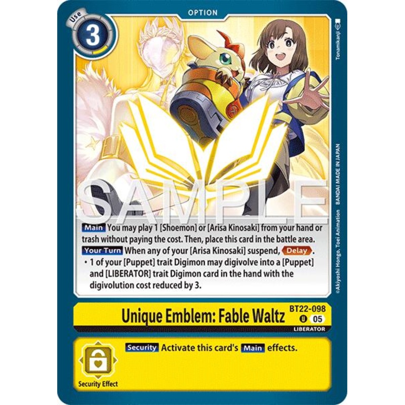 Unique Emblem: Fable Waltz [BT22-098] [Cyber Eden]
