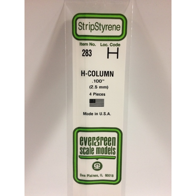 Evergreen 283 - 2.5mm H-Column
