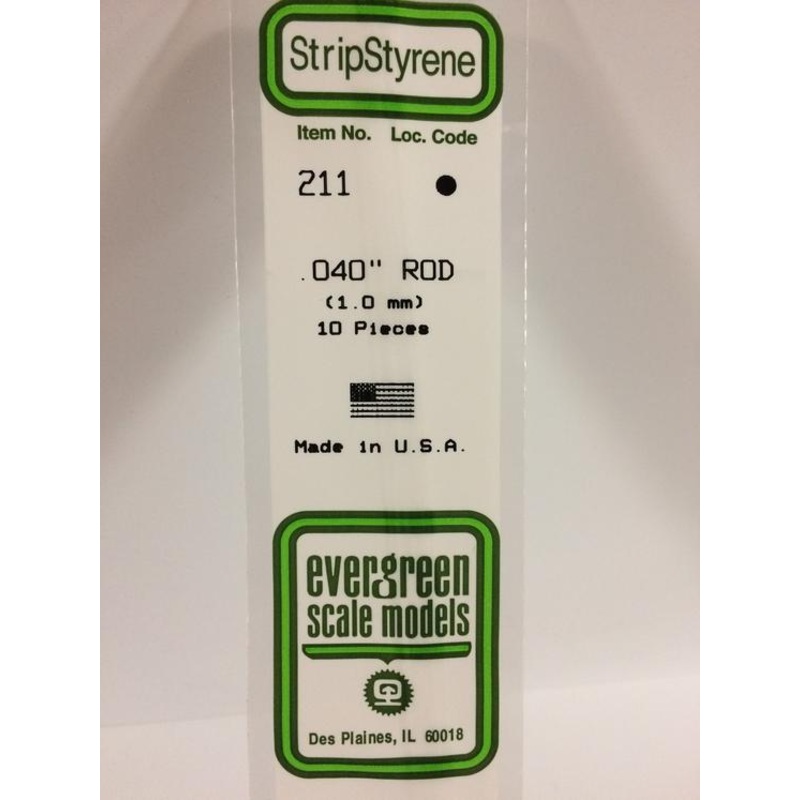 Evergreen 211 - 1.0mm Rod