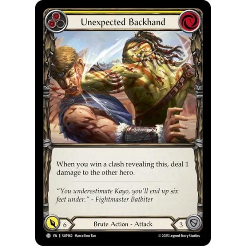 Unexpected Backhand (Yellow) [SUP162] (Super Slam)  Rainbow Foil