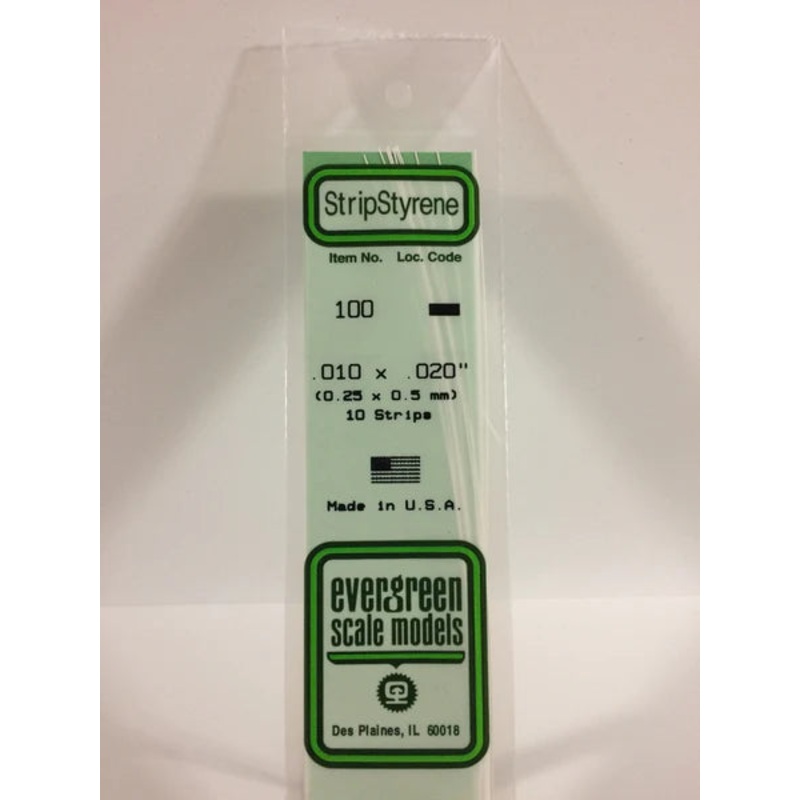 Evergreen Plastics 100 - .010 X .020