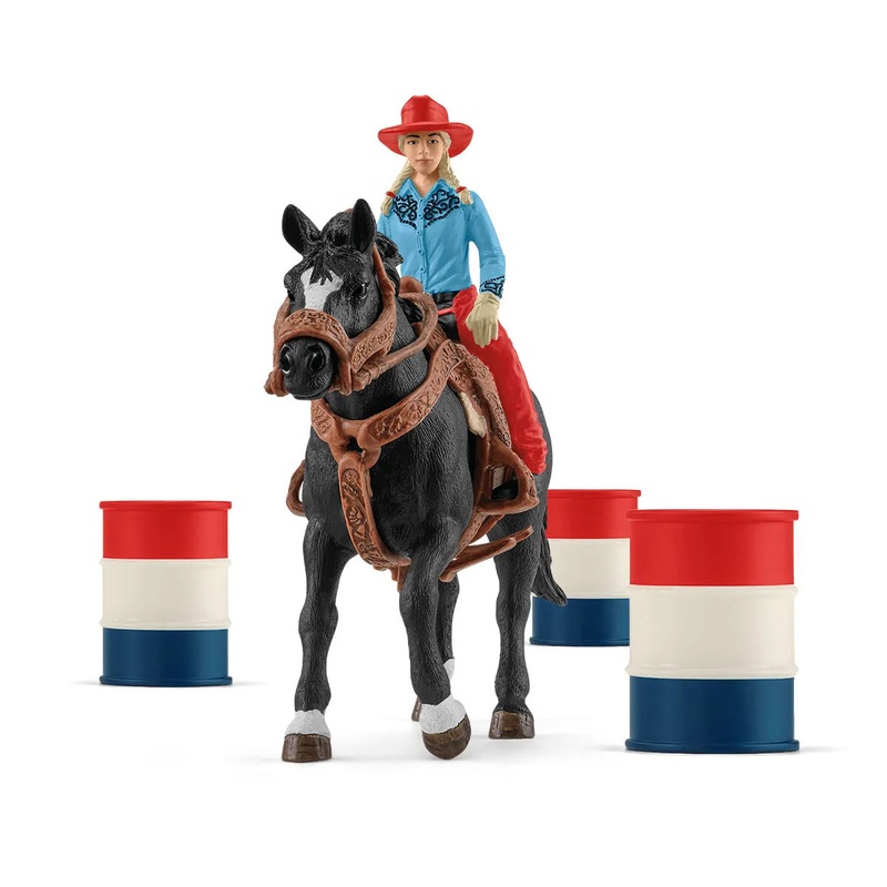 SL42576 Schleich Cowgirl Barrel Racing Fun