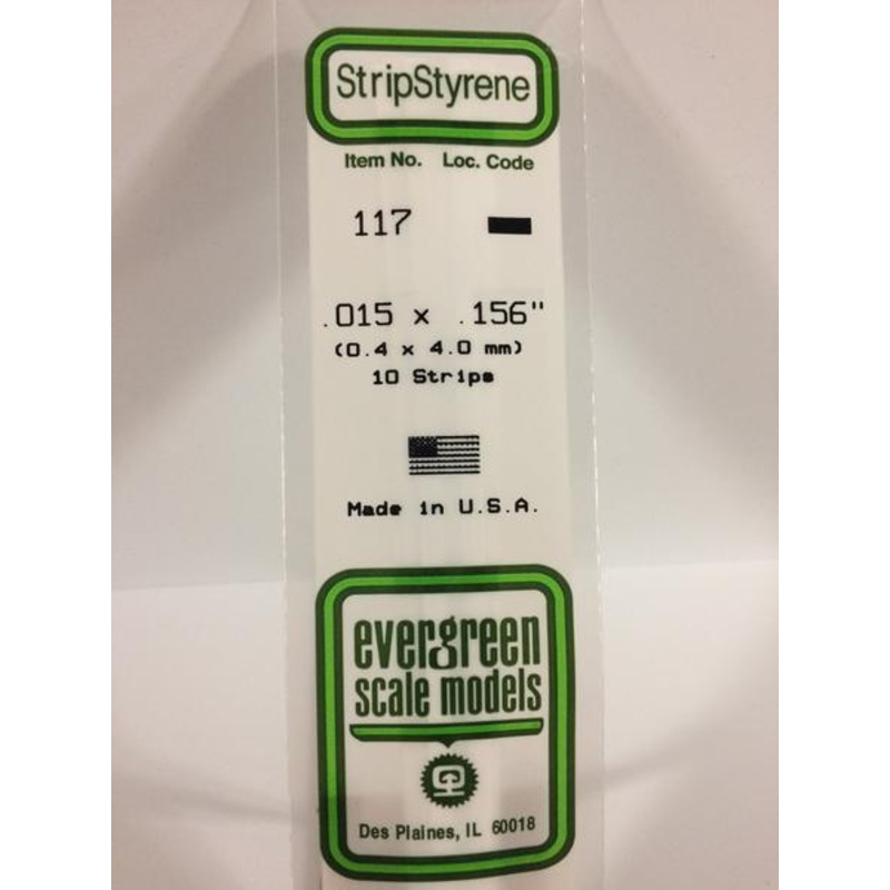 Evergreen 117 - 0.38 x 4.0mm Strips