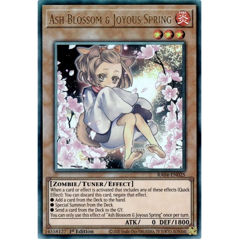 Ash Blossom & Joyous Spring (Alternate Art) [RA04-EN025] Prismatic Ultimate Rare