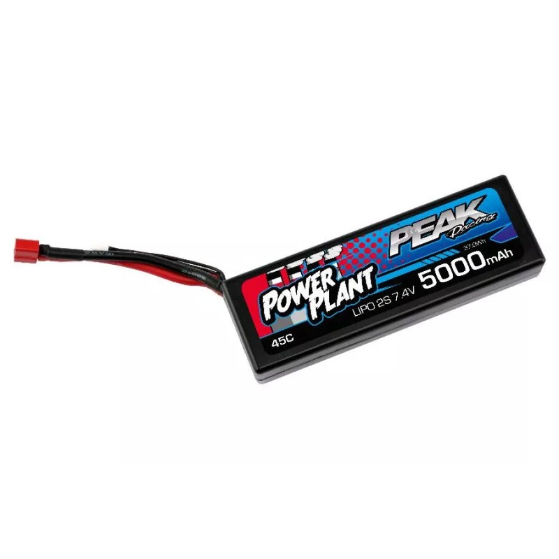 Peak Racing Power Plant LiPo 5000 7.4 V 45C (Black case, Deans Plug)