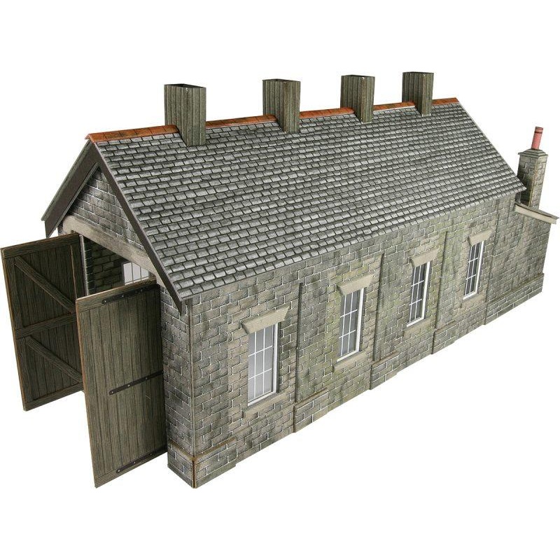 Metcalfe PO332 OO Gauge - Single Track Engine Shed Stone