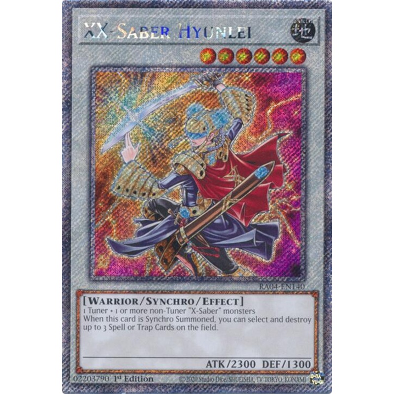 XX-Saber Hyunlei [RA04-EN140] Platinum Secret Rare