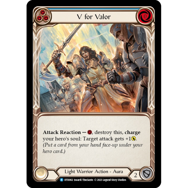 V for Valor (Blue) [DTD062] (Dusk Till Dawn)  Rainbow Foil