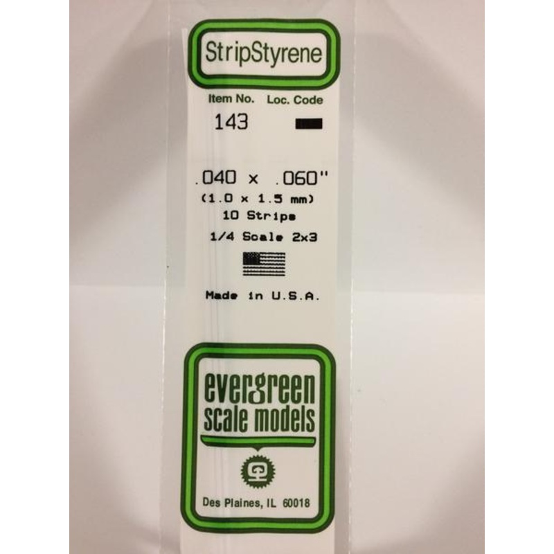 Evergreen 143 - 1.0 x 1.5mm Strips
