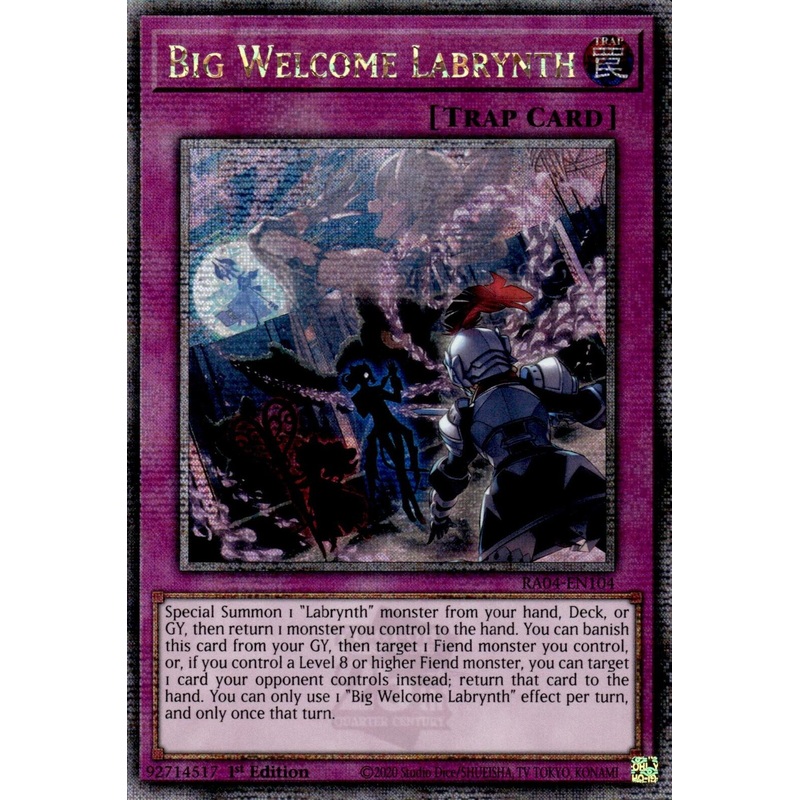 Big Welcome Labrynth [RA04-EN104] Quarter Century Secret Rare