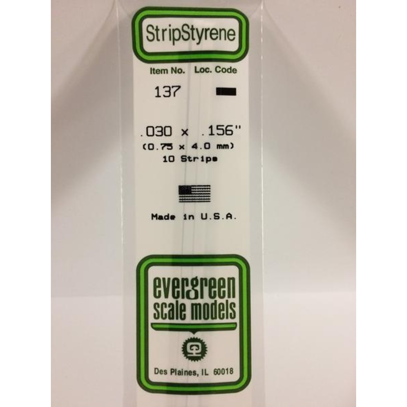 Evergreen 137 - 0.75 x 4.0mm Strips