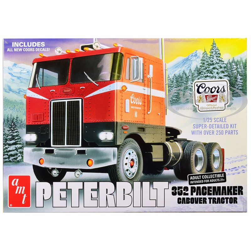 Skill 3 Model Kit Peterbilt 352 Pacemaker Cabover Tractor Coors 1/25 Scale Model by AMT